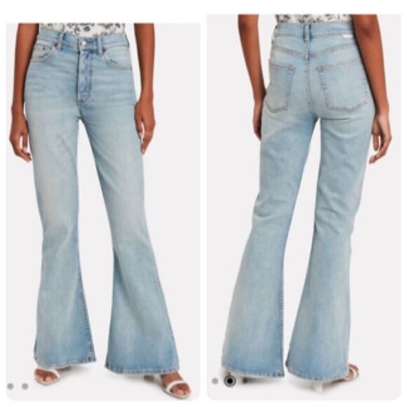 NWT Boyish Free People Kingsley Button Fly Flare Jeans | Light Wash | 25 - Picture 2 of 8
